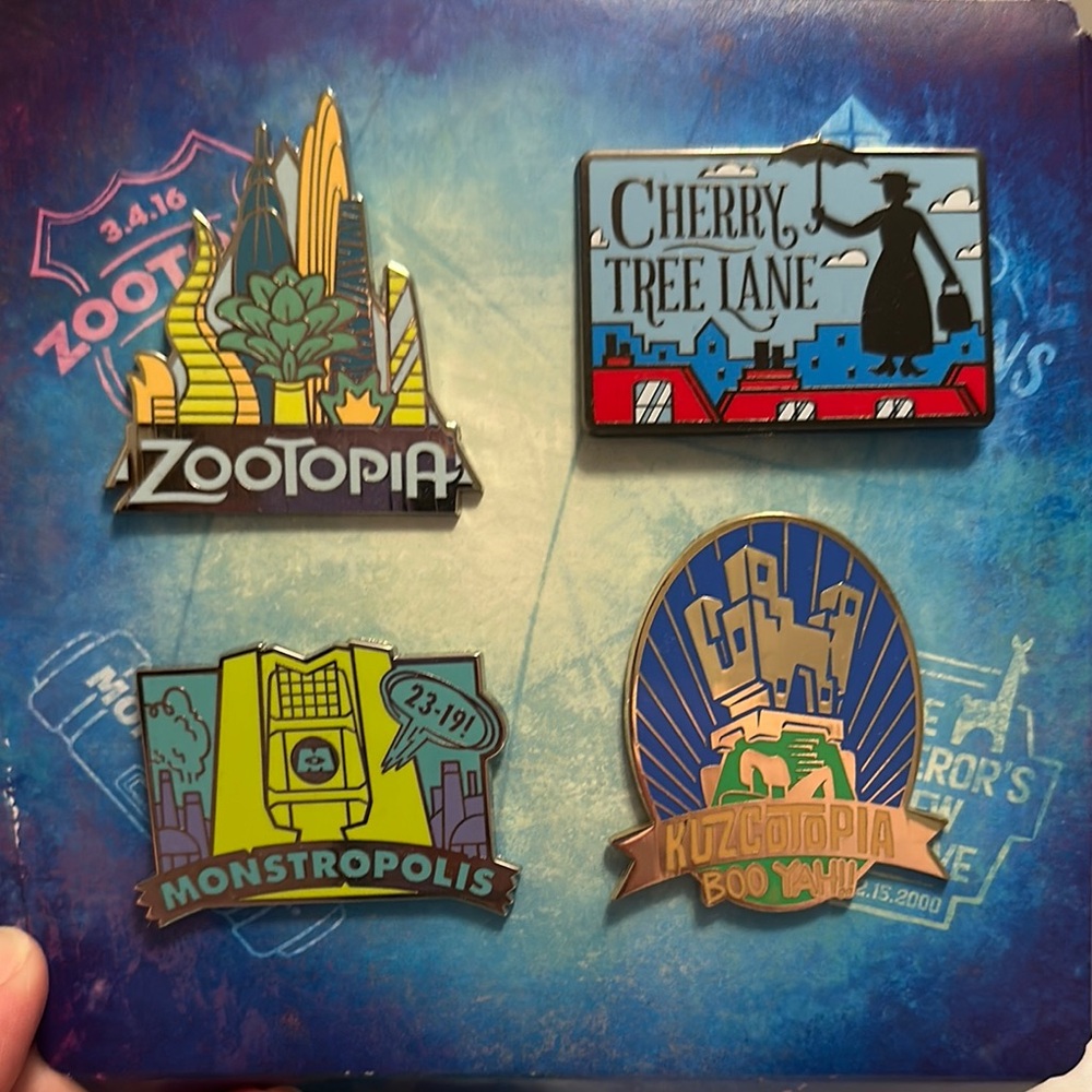 Disney Themed Collectible Pins Set